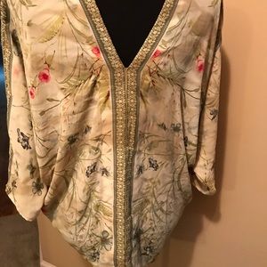 Rose-+Olive Multi Color Floral Blouse